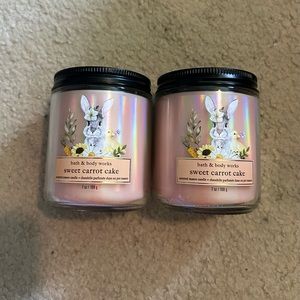 NEW Lot of 2 Bath and Body Works Sweet Carrot Cake One Wick Candles
